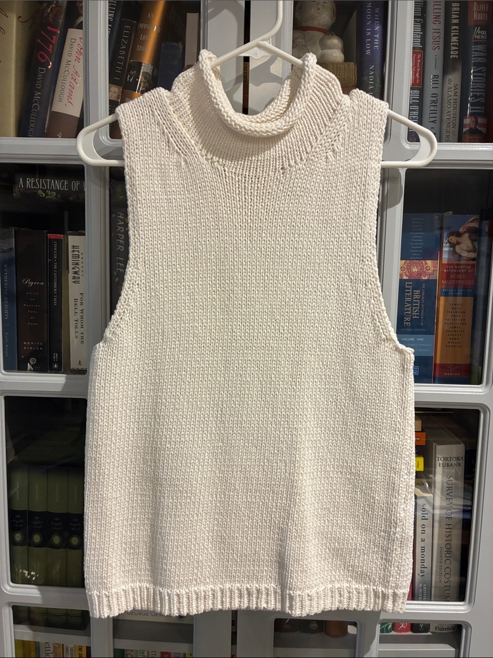 J Crew Sleeveless Turtleneck Knit Sweater Vest - Cream